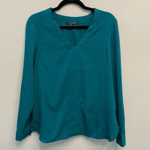 W118 By Walter Baker Green V Neck Surplice Blouse